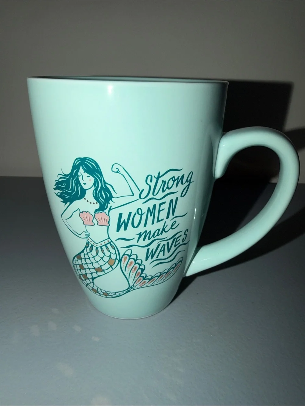 Paper Source “Strong Women Make Waves” Mint Ceramic Mug